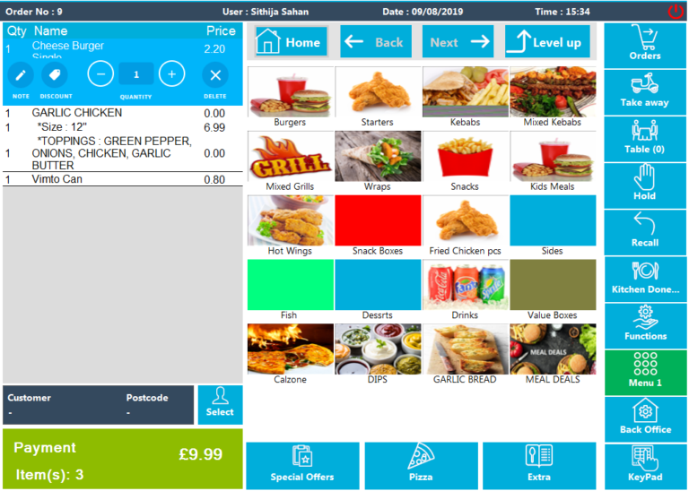 restaurant pos software screen