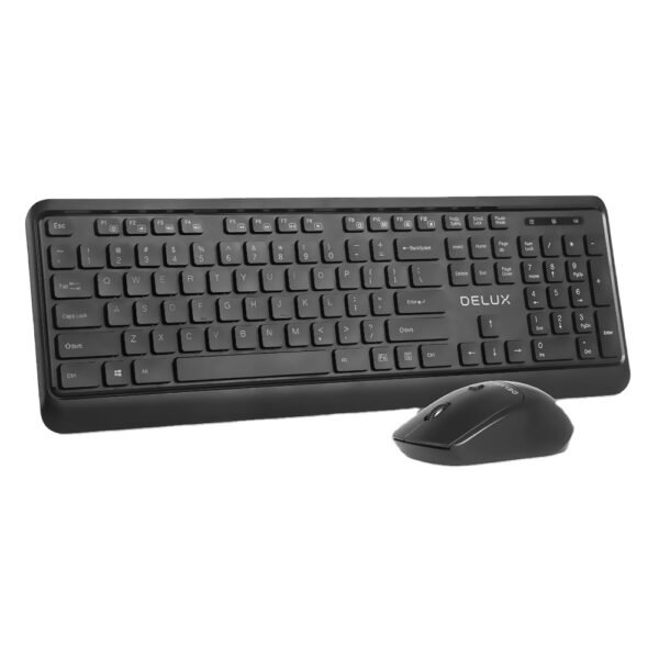 Wireless keyboard and mouse Black with batteries - Image 1