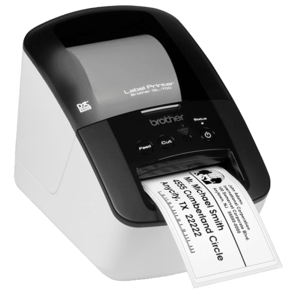 Brother QL-700 Label Maker, USB 2.0, Address Label Printer, Desktop, Up to 62mm Wide Labels - Image 1