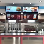 digital menu board screens inside takeway